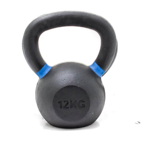 V2 Støbejerns kettlebell med blå ringe for 12 kg.